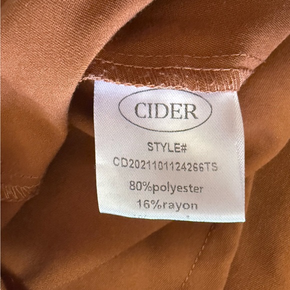 Cider High Rise Burnt Orange Pleated Slacks, Straight Leg Size Large - Picture 5 of 12